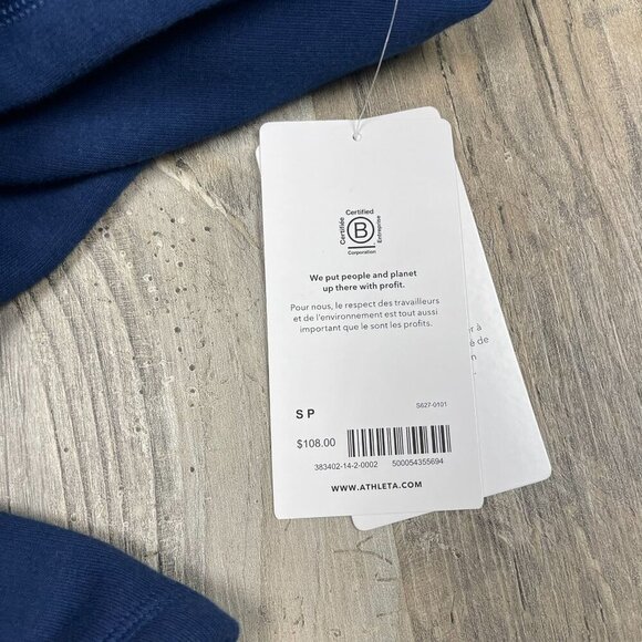 NEW Athleta Cozy Karma Asym Pullover Size Small Blue Soft Wrap Zip Neck - Picture 6 of 11